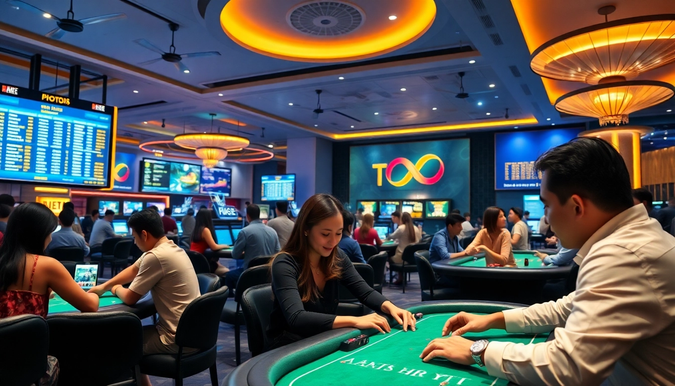 Experience dynamic online betting at tk88win.live with players engaged in casino games and sports betting.