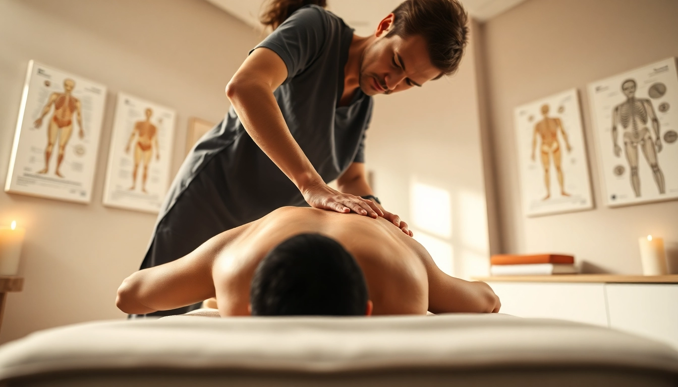 Myofascial release session demonstrating trigger point therapy in a peaceful clinic.